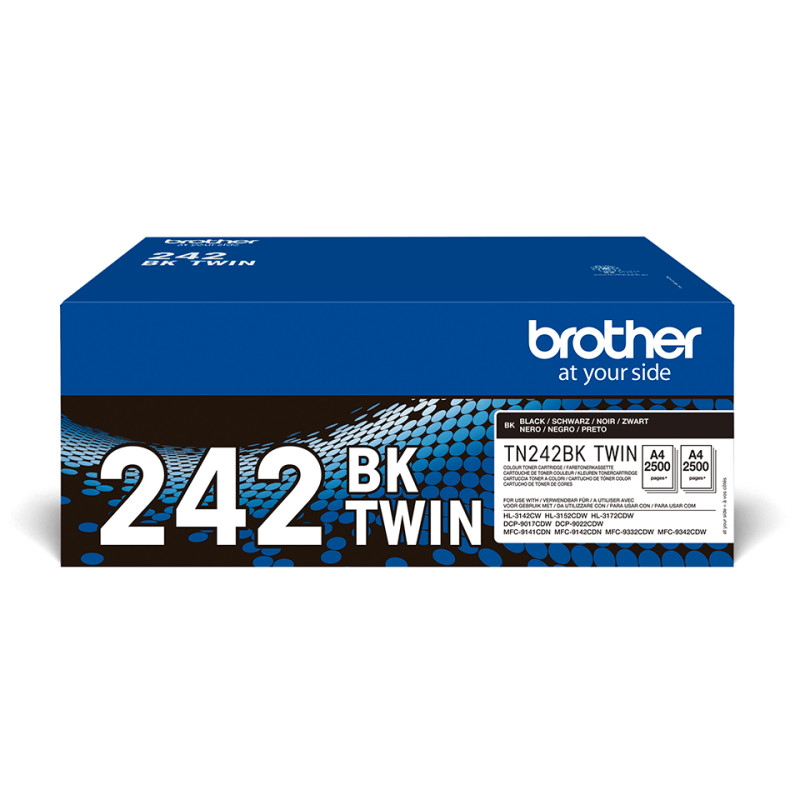 Brother TN-242BKTWIN TN-242BKTWIN, 2500 páginas, Negro, 2 pieza(s)