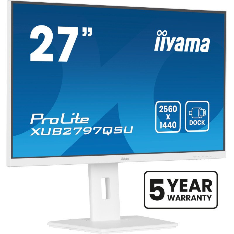 iiyama XUB2797QSU-W2 ProLite XUB2797QSU-W2, 68,6 cm (27"), 2560 x 1440 Pixeles, Quad HD, LED, 1 ms, Blanco