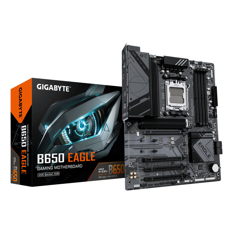 GIGABYTE B650 EAGLE B650 EAGLE Placa base - AMD Ryzen serie 9000, VRM de 12+2+2 fases, hasta 7600 MHz DDR5 (OC), 1xPCIe 5.0 +