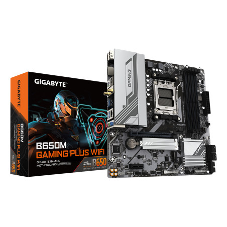 GIGABYTE B650M GAMING PLUS WF B650M GAMING PLUS WIFI Placa base - Procesadores AMD Ryzen 9000, VRM de 5+2+2 fases, hasta 8000