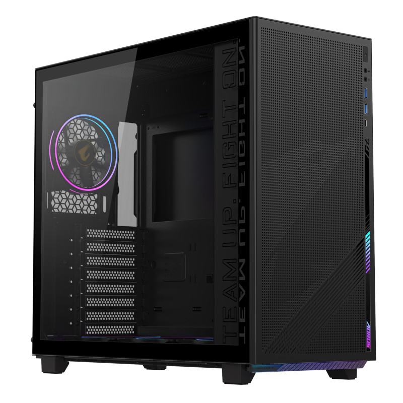 GIGABYTE GB-AC400G C400, Midi Tower, PC, Negro, ATX, micro ATX, Mini-ITX, Vidrio, Plástico, Acero, Juego