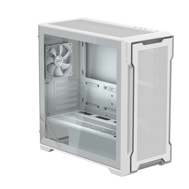 GIGABYTE GB-C102GI C102 GLASS, Midi Tower, PC, Blanco, Mini-ATX, Vidrio, Plástico, Acero, Juego