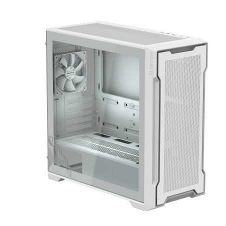 GIGABYTE GB-C102GI C102 GLASS, Midi Tower, PC, Blanco, Mini-ATX, Vidrio, Plástico, Acero, Juego