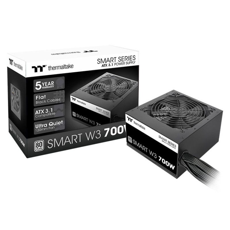 Thermaltake PS-SPW-0700NNFAWE-1 Smart W3, 700 W, 100 - 240 V, 50/60 Hz, 12 - 6 A, Activo, 110 W