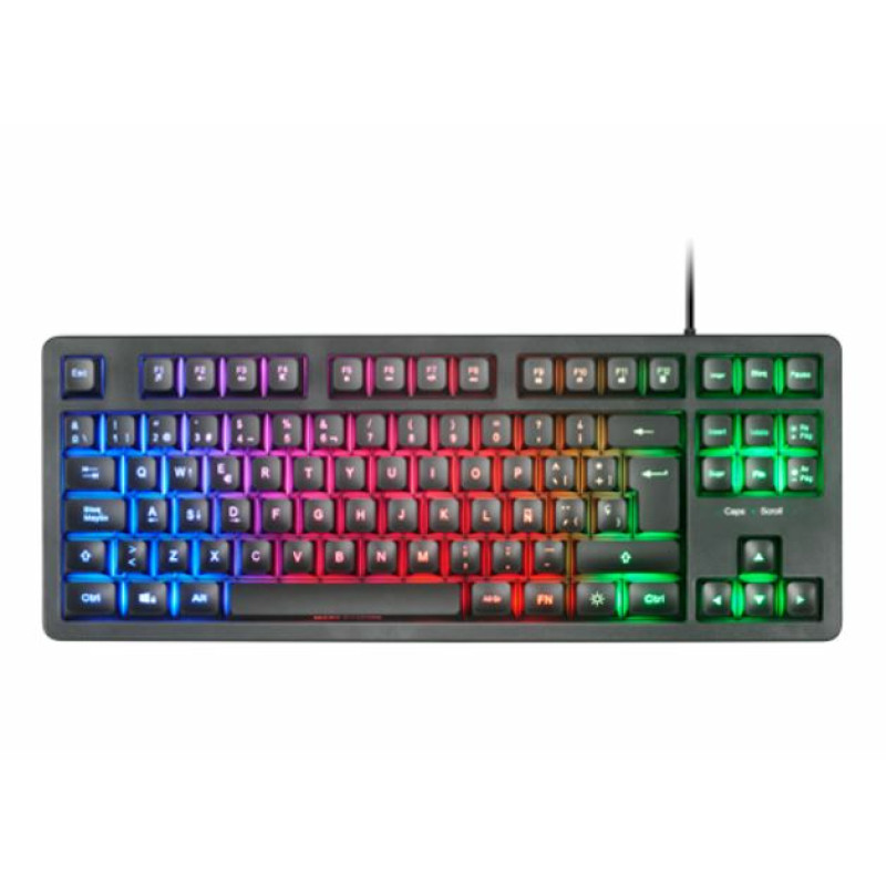 Mars Gaming MK023FR MK023, Teclado Gaming TKL, Tecnología Híbrida H-Mech, Iluminación FRGB Rainbow, Anti-ghosting,