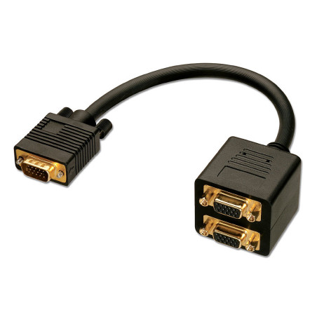 Lindy 41214 41214, 0,18 m, VGA (D-Sub), VGA (D-Sub), Negro, Macho/Hembra