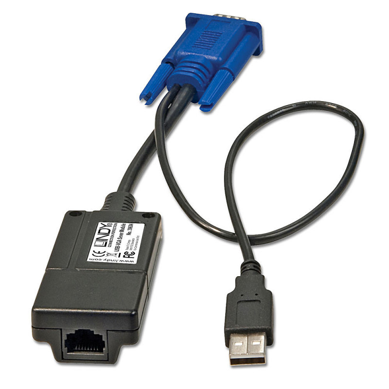 Lindy 39634 39634, Negro, Azul, UTP, VGA, USB