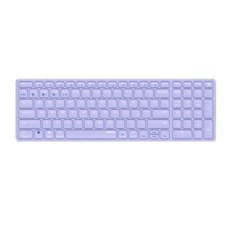 Rapoo 215873 E9700M, Completo (100%), Inalámbrico, RF Wireless + Bluetooth, Switch de tecla de tijera, QWERTY, Púrpura
