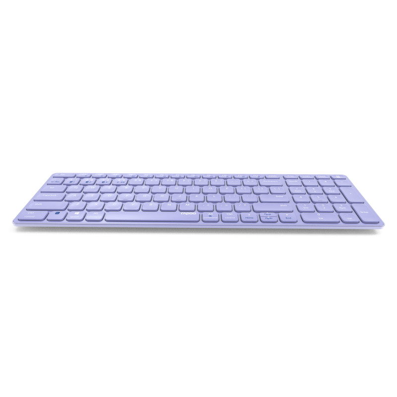 Rapoo 215873 E9700M, Completo (100%), Inalámbrico, RF Wireless + Bluetooth, Switch de tecla de tijera, QWERTY, Púrpura
