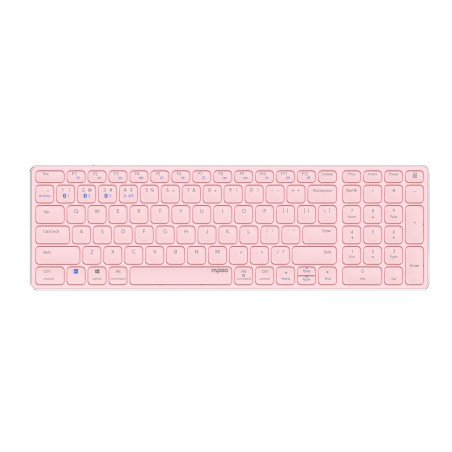 Rapoo 215872 E9700M, Completo (100%), Inalámbrico, RF Wireless + Bluetooth, Switch de tecla de tijera, QWERTY, Rosa