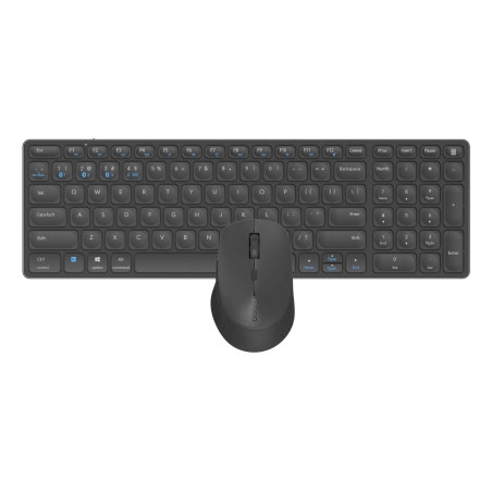 Rapoo 215930 9700M, Completo (100%), Inalámbrico, Bluetooth, QWERTY, Negro, Ratón incluido