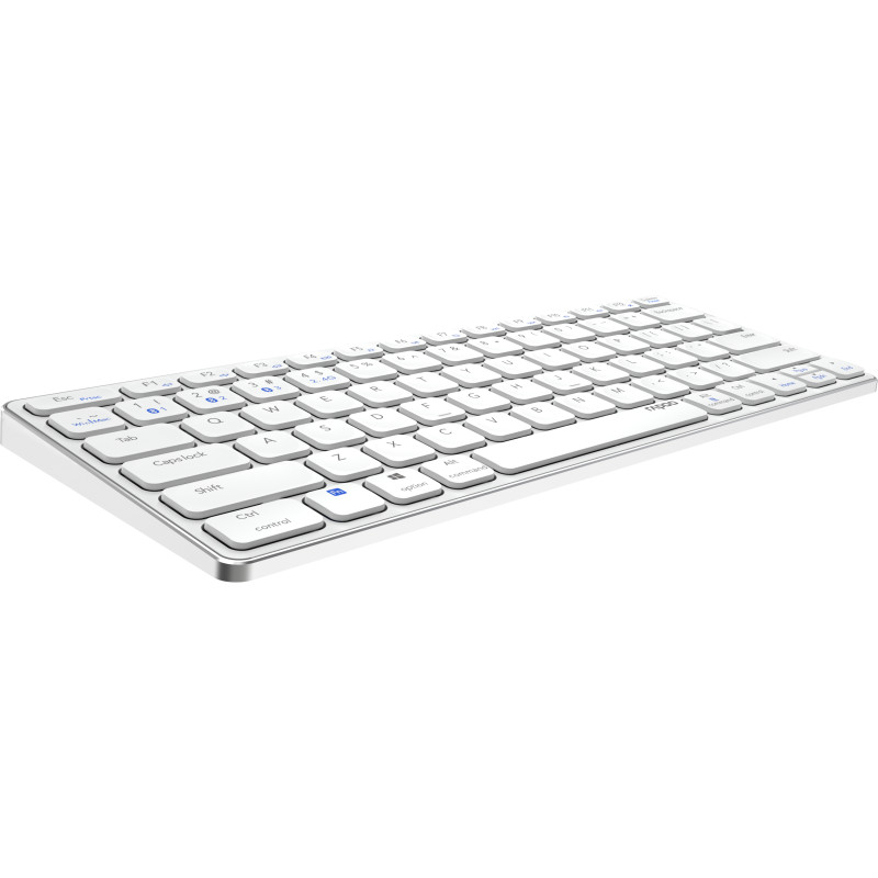 Rapoo 215801 E9600M, Mini, Inalámbrico, Bluetooth, QWERTY, Blanco