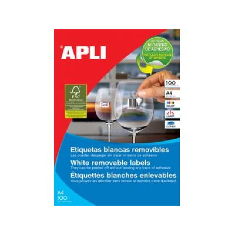 APLI 583056 SP-583056, Blanco, A3, 6,46 cm, 3,38 cm, 2400 pieza(s), 100 hojas