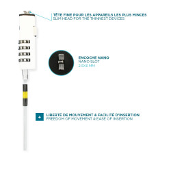 Mobilis 001330 001330, 1,8 m, Código, Acero, Blanco 2
