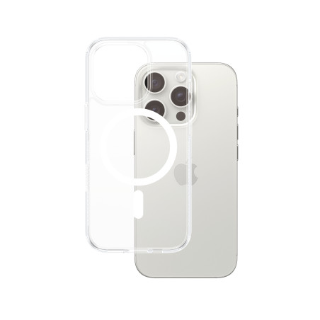 PanzerGlass 1292 ® HardCase Transparent w. White MagSafe iPhone 16 Pro, Funda, Apple, Apple - iPhone 16 Pro, Transparente