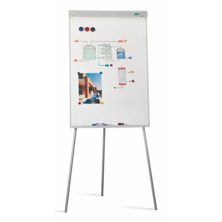 FAIBO 9T Caballete metálico blanco 70x102 cm., 700 x 1020 mm, Metal, Verticalmente, Portátil, Magnético