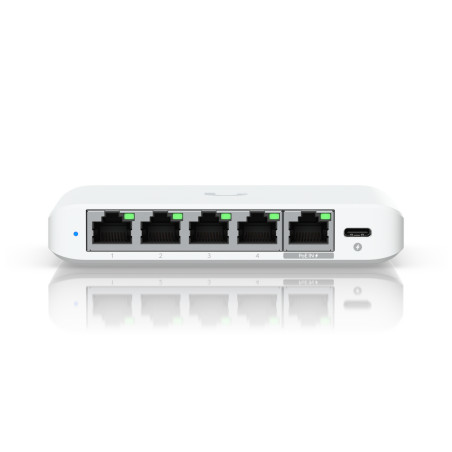 Ubiquiti USW-FLEX-2.5G-5 UniFi Flex Mini 2.5G, Gestionado, 2.5G Ethernet (100/1000/2500), Energía sobre Ethernet (PoE),