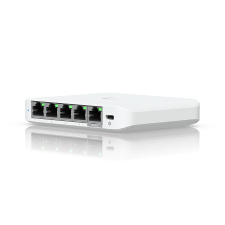 Ubiquiti USW-FLEX-2.5G-5 UniFi Flex Mini 2.5G, Gestionado, 2.5G Ethernet (100/1000/2500), Energía sobre Ethernet (PoE),