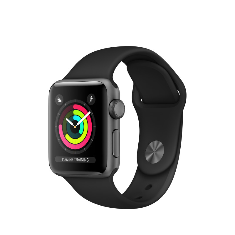 Apple MQKV2QL/A Watch Series 3, OLED, Pantalla táctil, 8 GB, Wifi, GPS (satélite), 26,7 g