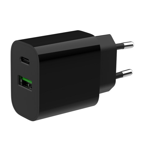 Gembird TA-UC-PDQC20-01-BK TA-UC-PDQC20-01-BK, Interior, Corriente alterna, Negro