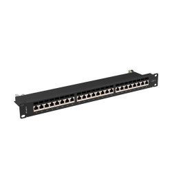 Lanberg PPS7-1024-B PPS7-1024-B, Cat7, F/UTP (FTP), Montaje en bastidor, 1U, Negro, ABS, Metal