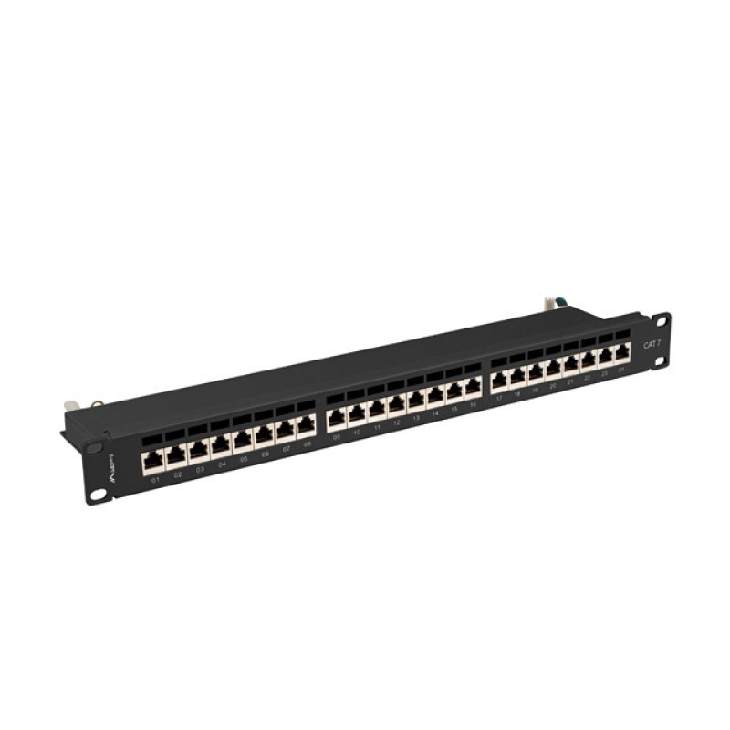 Lanberg PPS7-1024-B PPS7-1024-B, Cat7, F/UTP (FTP), Montaje en bastidor, 1U, Negro, ABS, Metal