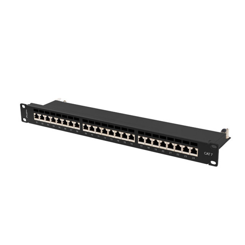 Lanberg PPS7-1024-B PPS7-1024-B, Cat7, F/UTP (FTP), Montaje en bastidor, 1U, Negro, ABS, Metal