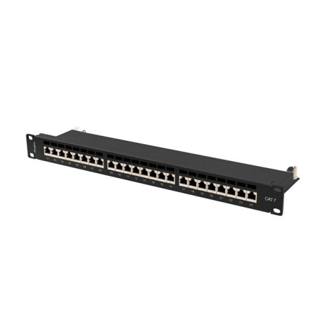 Lanberg PPS7-1024-B PPS7-1024-B, Cat7, F/UTP (FTP), Montaje en bastidor, 1U, Negro, ABS, Metal