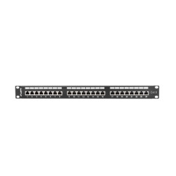 Lanberg PPS6-1024-B PPS6-1024-B, RJ-45, Cat6, 1U, Negro, Metal, 442 mm