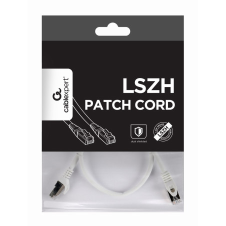 Gembird PP6A-LSZHCU-W-0.5M PP6A-LSZHCU-W-0.5M, 0,5 m, Cat6a, S/FTP (S-STP), RJ-45, RJ-45, Blanco