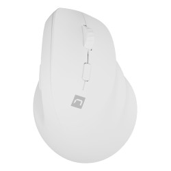NATEC NMY-2257 Crake 2, mano derecha, Diseño vertical, Óptico, RF Wireless + Bluetooth, 2400 DPI, Blanco