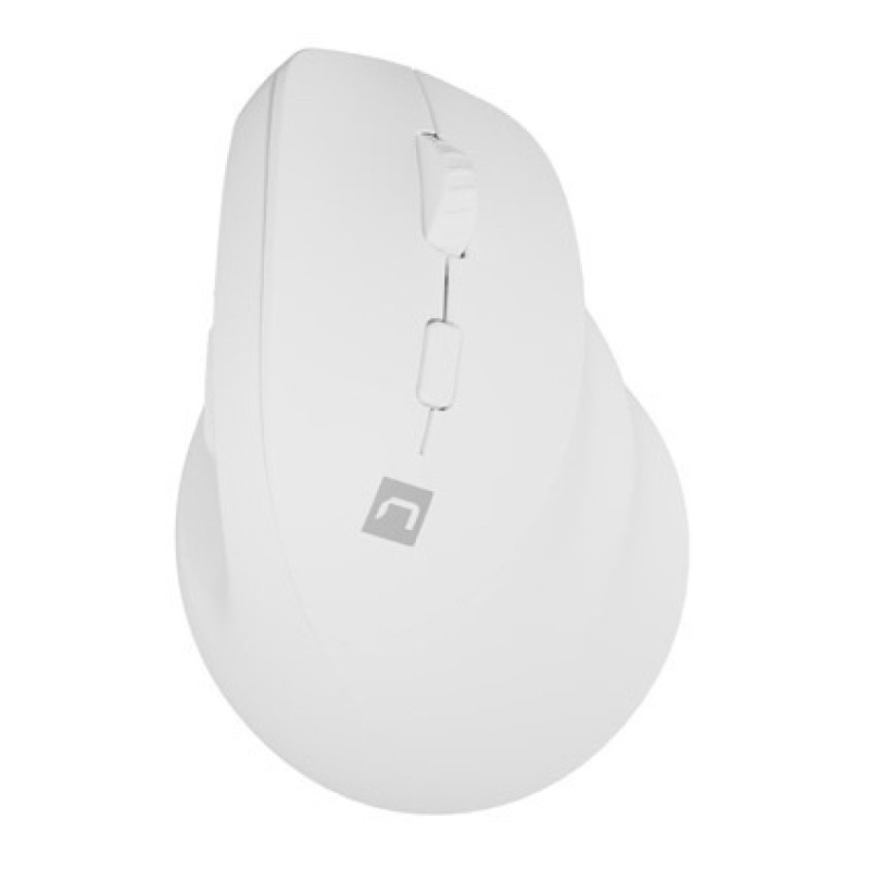 NATEC NMY-2257 Crake 2, mano derecha, Diseño vertical, Óptico, RF Wireless + Bluetooth, 2400 DPI, Blanco