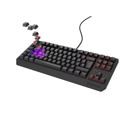 GENESIS NKG-2208 Thor 230 TKL, Alámbrico, USB, Interruptor mecánico, QWERTY, LED RGB, Negro