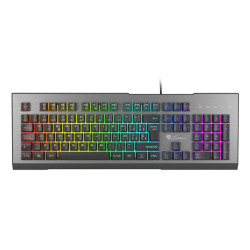 GENESIS NKG-1621 Rhod 500 RGB, Alámbrico, USB, Interruptor de membrana, QWERTY, LED RGB, Negro, Gris 2