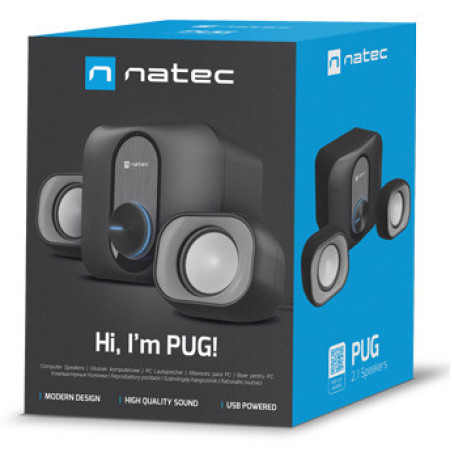 NATEC NGL-2111 NGL-2111, Minicadena de música para uso doméstico, Negro, 3 W, 3,5mm, 7,62 cm, 5,08 cm