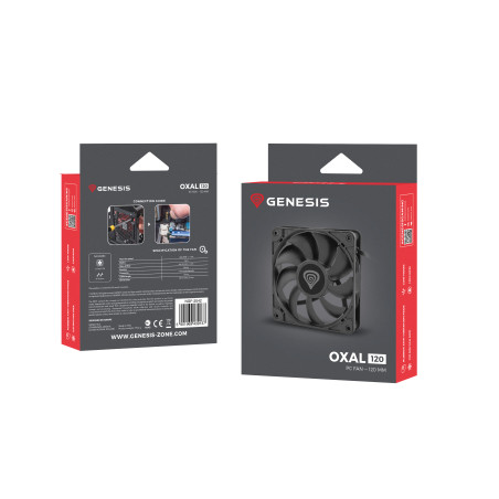 GENESIS NGF-2042 Oxal 120, Ventilador, 12 cm, 1300 RPM, Negro