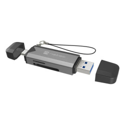 NATEC NCZ-2262 NCZ-2262, MicroSD (TransFlash), MicroSDHC, MicroSDXC, SDHC, SDXC, Negro, Gris Oscuro, 5000 Mbit/s, USB 3.1, 20