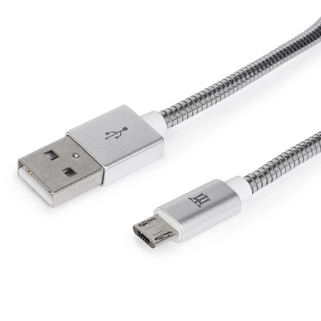Maillon Technologique MTPMUMS241 Premium MTPMUMS241, 1 m, USB A, Micro-USB B, USB 2.0, Plata