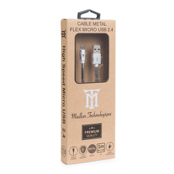 Maillon Technologique MTPMUMS241 Premium MTPMUMS241, 1 m, USB A, Micro-USB B, USB 2.0, Plata 2