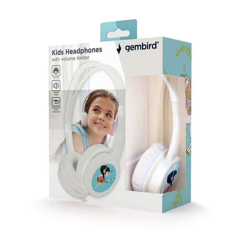 Gembird MHP-JR-W MHP-JR-W, Alámbrico, Música, 520 g, Auriculares, Blanco