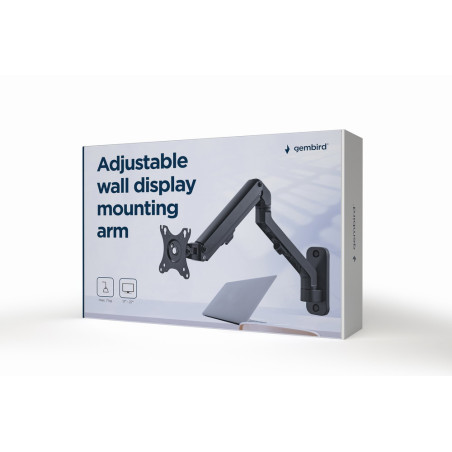 Gembird MA-WA1-02 MA-WA1-02, 7 kg, 43,2 cm (17"), 68,6 cm (27"), 100 x 100 mm, Ajustes de altura, Negro