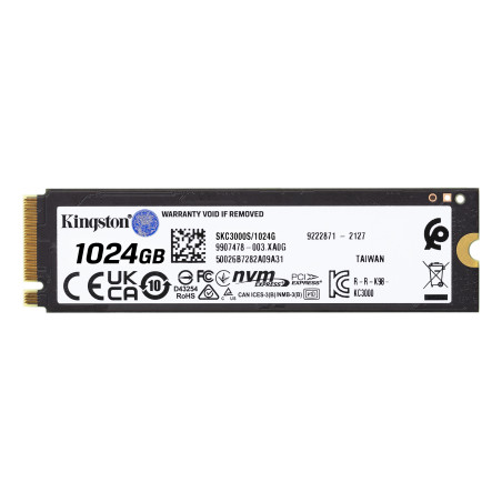 Kingston Technology SKC3000S/1024G 1024G KC3000 M.2 2280 NVMe SSD, 1 TB, M.2, 7000 MB/s