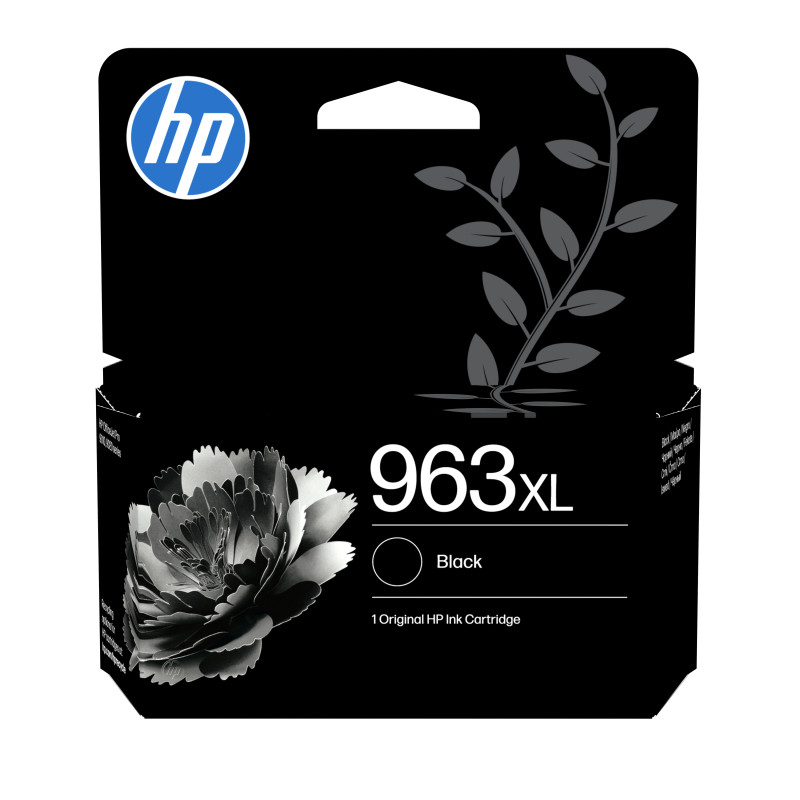 HP 3JA30AE Cartucho de tinta Original 963XL negro de alta capacidad, Alto rendimiento (XL), Negro, Tinta a base de pigmentos,