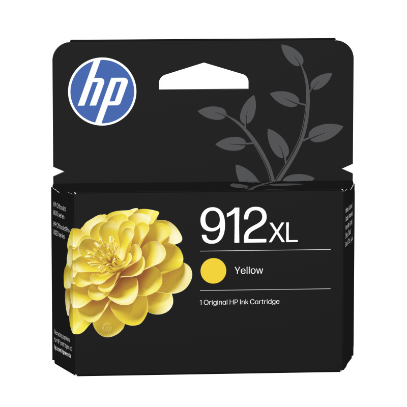 HP 3YL83AE Cartucho de tinta Original 912XL amarillo de alta capacidad, Alto rendimiento (XL), Amarillo, Tinta a base de
