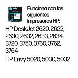 HP N9K05AE Cartucho de tinta Original 304 tricolor, Estándar, Cian, Magenta, Amarillo, Tinta a base de colorante, 2 ml, 1 2