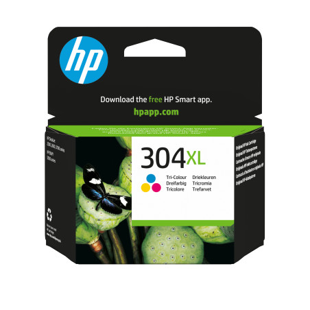HP N9K07AE Cartucho de tinta Original 304XL tricolor, Alto, Cian, Magenta, Amarillo, Tinta a base de colorante, 7 ml, 1