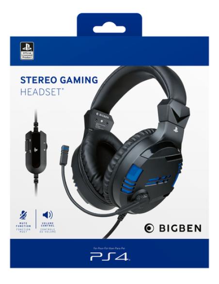 Bigben Interactive PS4OFHEADSETV3 auricular y casco Auriculares Alámbrico Diadema Juego Negro, Azul