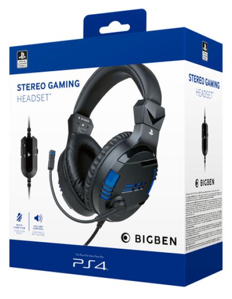 Bigben Interactive PS4OFHEADSETV3 auricular y casco Auriculares Alámbrico Diadema Juego Negro, Azul