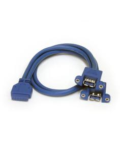 StarTech.com Cable Extensor 50cm 2 Puertos USB 3.0 para Montaje en Panel conexión a Placa Base - Hembra USB A 2