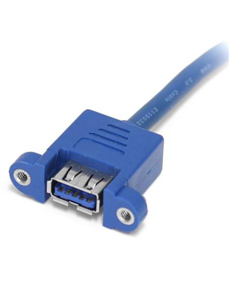 StarTech.com Cable Extensor 50cm 2 Puertos USB 3.0 para Montaje en Panel conexión a Placa Base - Hembra USB A